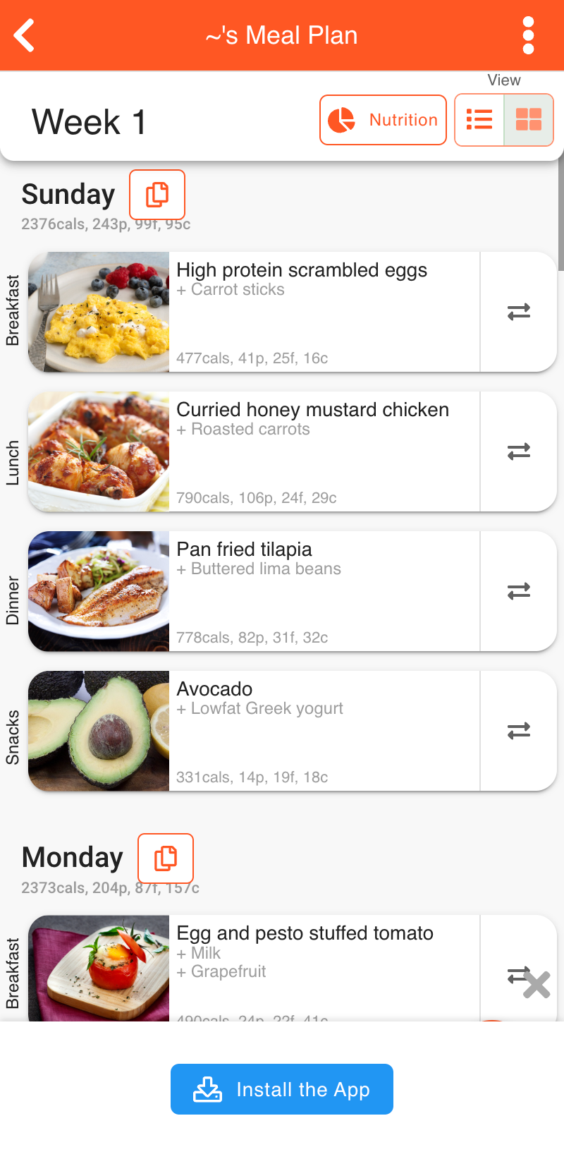 ElkShape Nutrition & Meal Planning